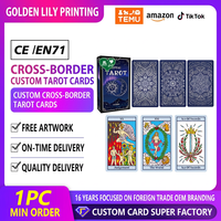 Jeu de cartes de tarot royal, 78 cartes, impression couleur, estampage à chaud doré, finition brillante, portable, style européen, personnalisé, privé