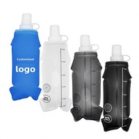 D5744 Gourde souple portable personnalisable avec logo, sans BPA, pliable, type compression, pour la randonnée et la course en extérieur