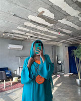 Vêtements islamiques pour le Ramadan, Dubai, turquoise, élégant, personnalisé, pour la prière et l'Aïd, Abaya musulmane pour femme