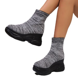 Chaussures décontractées tendance pour femmes adultes, chaussures à talon compensé, semelle épaisse, respirantes, confortables, tendance mode - Product Image 5