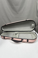 Wholesale High Grade White Durable Triangle Pink Fiberglass Violin Case No Bow Holder Musical Instrument
