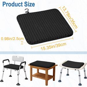 Coussin de siège de douche ergonomique antidérapant en tissu maillé pour personnes âgées, pour baignoire/chaise de douche, soulagement de la pression, amovible - Product Image 3