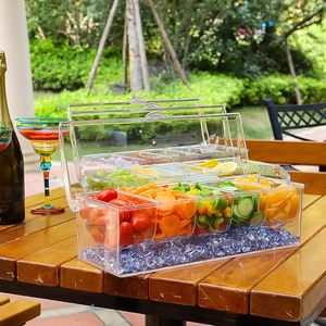 Sự lựa chọn-vui vẻ nhà bếp Ice ướp lạnh 5 lưới hộp lưu trữ thực phẩm cho thuận tiện lưu trữ công suất lớn salad <span class=keywords><strong>Box</strong></span> với bản lề Nắp - Product Image 5