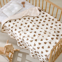 Couverture d'emmaillotage pour bébé personnalisable à double couche 100% polyester - Douce et lavable en machine