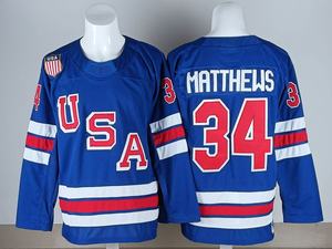 เสื้อฮอกกี้ชาย USA 19 ลายพิมพ์แบบรีดร้อน Matthew Tkachuk 34 Auston สำหรับ Matthews 43 Quinn Hughes 9 Jack Eichel 7 Brady Tkachuk - Product Image 4