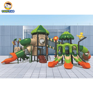 ชุดเครื่องเล่นสนามเด็กเล่นกลางแจ้ง ผลิตจากพลาสติกเป็นมิตรกับสิ่งแวดล้อม พร้อมสไลเดอร์และชิงช้า โครงสร้างเหล็ก LLDPE สำหรับสนามเด็กเล่นในสวนหลังบ้าน - Product Image 4