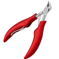 Ciseaux à cuticules transfrontaliers en acier inoxydable, pinces à cuticules à ressort pour orteils, coupe-ongles portables à pointe inclinée pour ongles incarnés