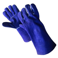 Gants de soudage en cuir de vachette antidérapants de haute qualité, résistants à la chaleur, épais, à manches longues