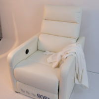 Canapé-lit massant multifonctionnel extensible moderne et personnalisable en cuir PU avec éponge haute densité pour salon