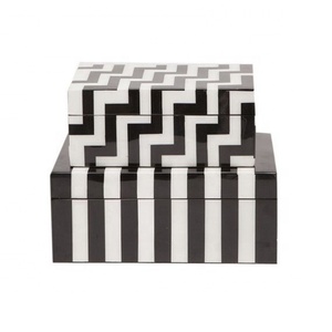 Cajas Decorativas con Patrones de Escaleras de Resina, Caja de Joyería con Incrustaciones de Resina - Product Image 1