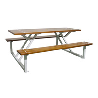 Table de pique-nique en bois WPC rectangulaire commerciale publique extérieure avec banc école extérieur Restaurant jardin patio Table à manger