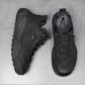 Bottes d'hiver pour hommes en cuir synthétique à bout rond, doublées de fourrure chaude, semelle extérieure en caoutchouc antidérapante, bottes de neige, livraison directe - Product Image 2