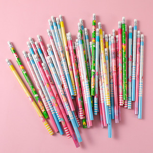 ดินสอหกเหลี่ยมลายการ์ตูน 2B HB <span class=keywords><strong>สี</strong></span>สันสดใส ชุดเขียนมาตรฐานพร้อมยางลบ อุปกรณ์การเรียน - Product Image 1