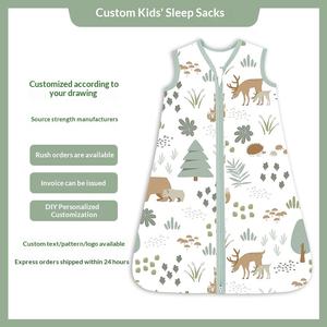 Gilet d'emmaillotage intégré en coton 100 % de classe A pour bébé, sac de couchage anti-coup de pied, doux et respirant, sans manches pour nourrissons et tout-petits - Product Image 1