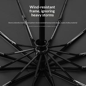 Paraguas Publicitario/de Regalo Totalmente Automático, Protección Solar, Recubrimiento Negro para Todo Clima, Logotipo Personalizado - Product Image 4