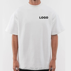 OEM 맞춤 도매 기본 240gsm 목폴라 헤비 피마 코튼 반팔 오버사이즈 코튼 헤비웨이트 티셔츠 남성용 - Product Image 1