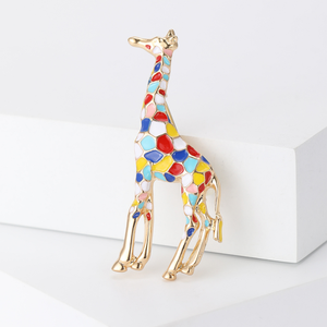 Broche de Animal Bonito y Moderno, Broche de Joyería de Dibujos Animados para Mujer, Broche de <span class=keywords><strong>Jirafa</strong></span> Colorido, Hebilla para Bufanda de Seda para Ropa de Mujer - Product Image 4