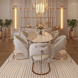 Sedia da pranzo moderna in acciaio inossidabile elegante e confortevole seduta in velluto <span class=keywords><strong>per</strong></span> casa ufficio <span class=keywords><strong>soggiorno</strong></span> sala da pranzo Hotel e appartamento - Product Image 2
