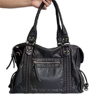 Nouveau Sac Fourre-tout Moyen Femme Style Moto Rétro Français 2026 avec Fermeture Éclair, Porté Épaule ou Croisé, Grande Capacité, Tendance pour le Quotidien