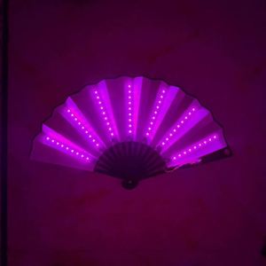 Ventilador de Mano LED Plegable, Ventilador Decorativo de Bambú con Luz, Ventilador de Papel con Destellos para Fiestas - Product Image 6