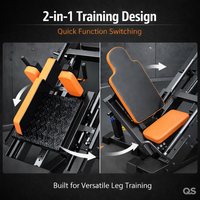 Machine combinée Hack Squat et Leg Press QS Commercial à 45 degrés - Équipement de fitness en acier avec fonctions de sécurité, poids maximal de l'utilisateur 200 kg