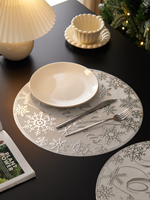 Sets de table de Noël Tabletex, dessous de plat ronds de 38 cm, écologiques, lavables, en PVC antidérapant, résistants à la chaleur, pour la cuisine