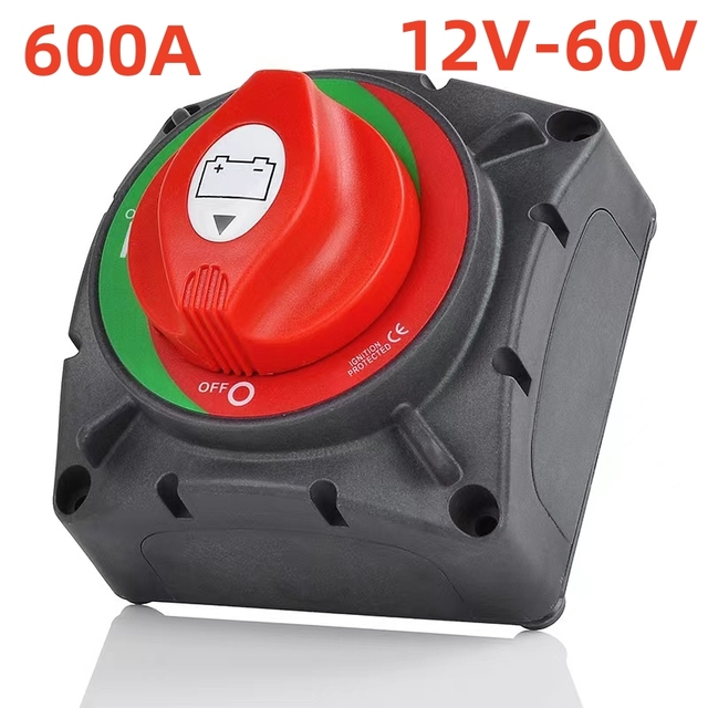 600A Heavy Duty Auto Battery Disconnect Switch 12V 24V 48V Fitment Marine Battery Cut On/Off Switch for Car Boat