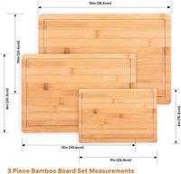 Planche à découper en bambou biologique non toxique, ensemble de 3 planches à découper, planche à découper pour charcuterie, pour accessoires de cuisine, cuisine à domicile