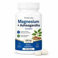 Complément Alimentaire OEM Complexe Magnésium Ashwagandha en Comprimés pour la Santé Musculaire, Osseuse et Nerveuse, et l'Équilibre du Stress