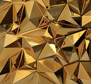 Papel Tapiz Decorativo 3D Wayon Gold, Revestimiento Brillante <span class=keywords><strong>de</strong></span> PVC, Adhesivos para Azulejos <span class=keywords><strong>de</strong></span> Pared, Paneles Decorativos - Product Image 1