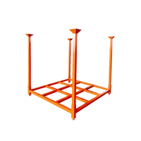 Étagère de stockage empilable pour palettes de marchandises avec couvercle supérieur en métal à revêtement en poudre personnalisé réglable
