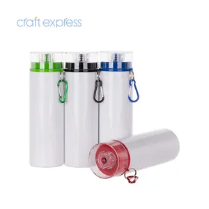 Botella de agua de aluminio con tapa de Color, botella de agua deportiva personalizada, manualidades, Express, sublimación, Color blanco, 28oz, 850ml