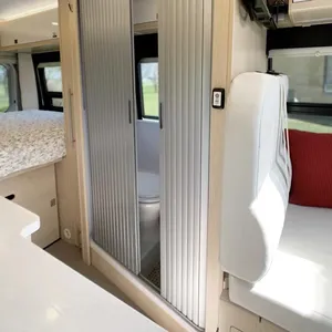 Plastic Camper Furniture Roller Shutter Door PVC ABS Slat Kitchen Cabinet Tambour Door RV Toilet Door For Caravan Van Bathroom