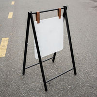 Support publicitaire pliable en métal, moderne, sur pied, pour café, panneau d'accueil, affichage extérieur