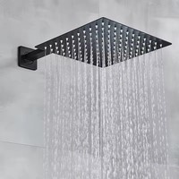 Écran d'affichage numérique noir robinet de douche de salle de bain pommeau de douche à effet pluie en laiton dissimuler ensemble de douche rotation/bec cascade 2/3 voies