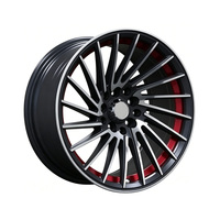 Jantes en alliage d'aluminium 17x8.0 17x9.0 4x100 4x114.3 PCD ET10 à lèvre rouge, jantes turbine pour voitures particulières, performance personnalisée CNC