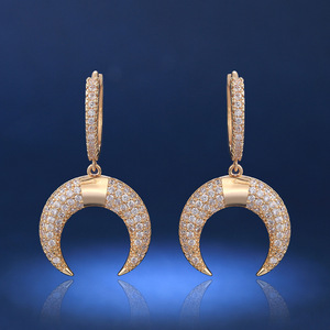 Pendientes Colgantes con Forma de Luna, Estilo Étnico, Joyería Moderna y a la Moda para Mujer, Uso Diario - Product Image 6