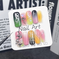 Vente en gros usine : Nouveaux faux ongles carrés 3D sculptés à la main, transparents comme du verre, style français, à presser
