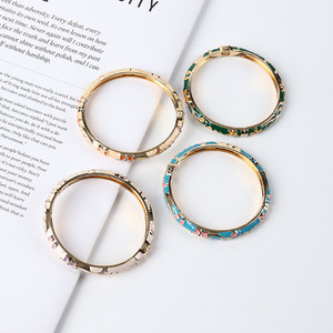 Pulsera <span class=keywords><strong>de</strong></span> Aleación Chapada en Oro con Diseño Floral Vintage para Mujer, Joyería Inspirada en la Ciudad Prohibida, Tendencia Nacional para Chicas, Marca - Product Image 4