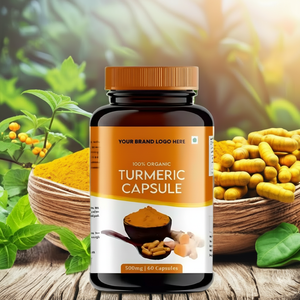 Cápsulas personalizadas de cúrcuma con extracto de cúrcuma puro 100%, suplemento de hierbas naturales para la movilidad de la flexibilidad articular - Product Image 1