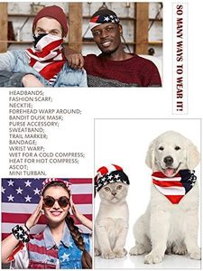 Pañuelo Multifuncional Personalizado con Bandera Americana, Pañuelo Transpirable de Poliéster, Pañuelos de Moda Patriótica para Eventos al Aire Libre - Product Image 6