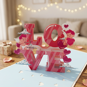 Best Seller Love Cupid Pop <b>Card</b> Custom Laser Cut Design Offset Printing Flower Valentine's Day Style Handmade 3D Vietnam Paper - Product Image 1