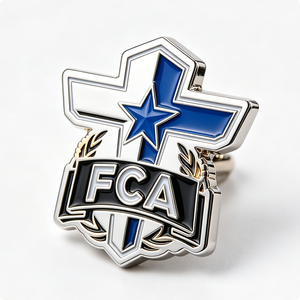 Pin de Metal Esmaltado Personalizado FCA, Chapado en Plata, Doble Cara, Diseño de Cruz, Regalo Coleccionable - Product Image 2
