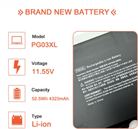 I48495-005 baterai 52.5Wh 11.55V PG03XL untuk hp Pavilion Gaming 15-DK Dk0020TX Dk0125TX Dk0132TX Dk0138TX Dk0138TX