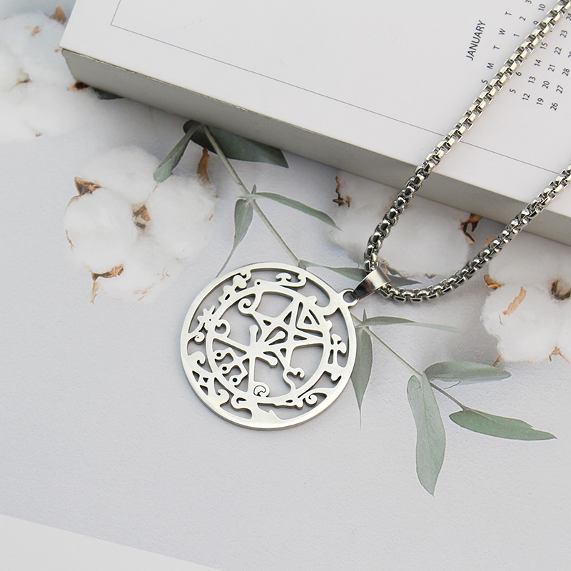 Ciondolo Satanico In Acciaio Inox Con Pentagramma E Baphomet: Collana Uomo Donna, Gioiello Wicca Trendy