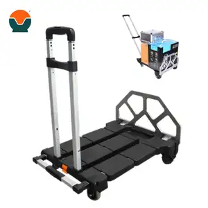 Commercial Travel Trolley by Suppliers Lightweight Folding Luggage Hand Cart Dolly Portable Plastic Handling Cart