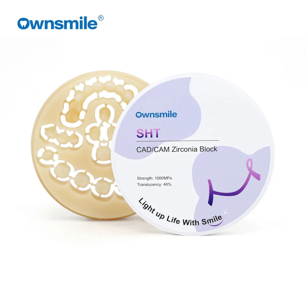 Ownsmile SHT 20mm 98mm High strength zirconia dental restorations blocks for lab clinic