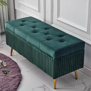 Banco <span class=keywords><strong>de</strong></span> Almacenamiento Minimalista Italiano Tapizado Estilo Plisado, Banco para Zapatos <span class=keywords><strong>de</strong></span> Dormitorio, Otomana <span class=keywords><strong>de</strong></span> Almacenamiento para Fin <span class=keywords><strong>de</strong></span> <span class=keywords><strong>Cama</strong></span>, Banco para Entrada - Product Image 3