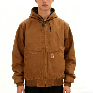 Vêtement de travail automobile Automne Manteau rétro japonais amincissant <span class=keywords><strong>pour</strong></span> femmes <span class=keywords><strong>Petite</strong></span> <span class=keywords><strong>taille</strong></span> Casual Bleu à capuche en denim avec un design de haut polyvalent avec LOGO - Product Image 1