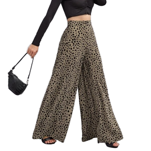 2026 High Quality Women's Leopard Print High <b>Waist</b> Loose Casual <b>Trousers</b> Breathable Summer Wide-Leg Pants - Product Image 1